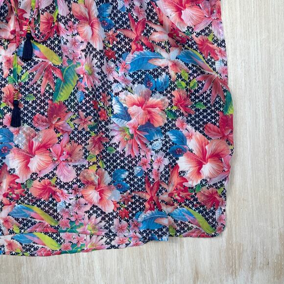 Tommy Bahama Tropical Floral Print Beach Resort Vacay Swim Coverup Dress Small - Picture 3 of 14